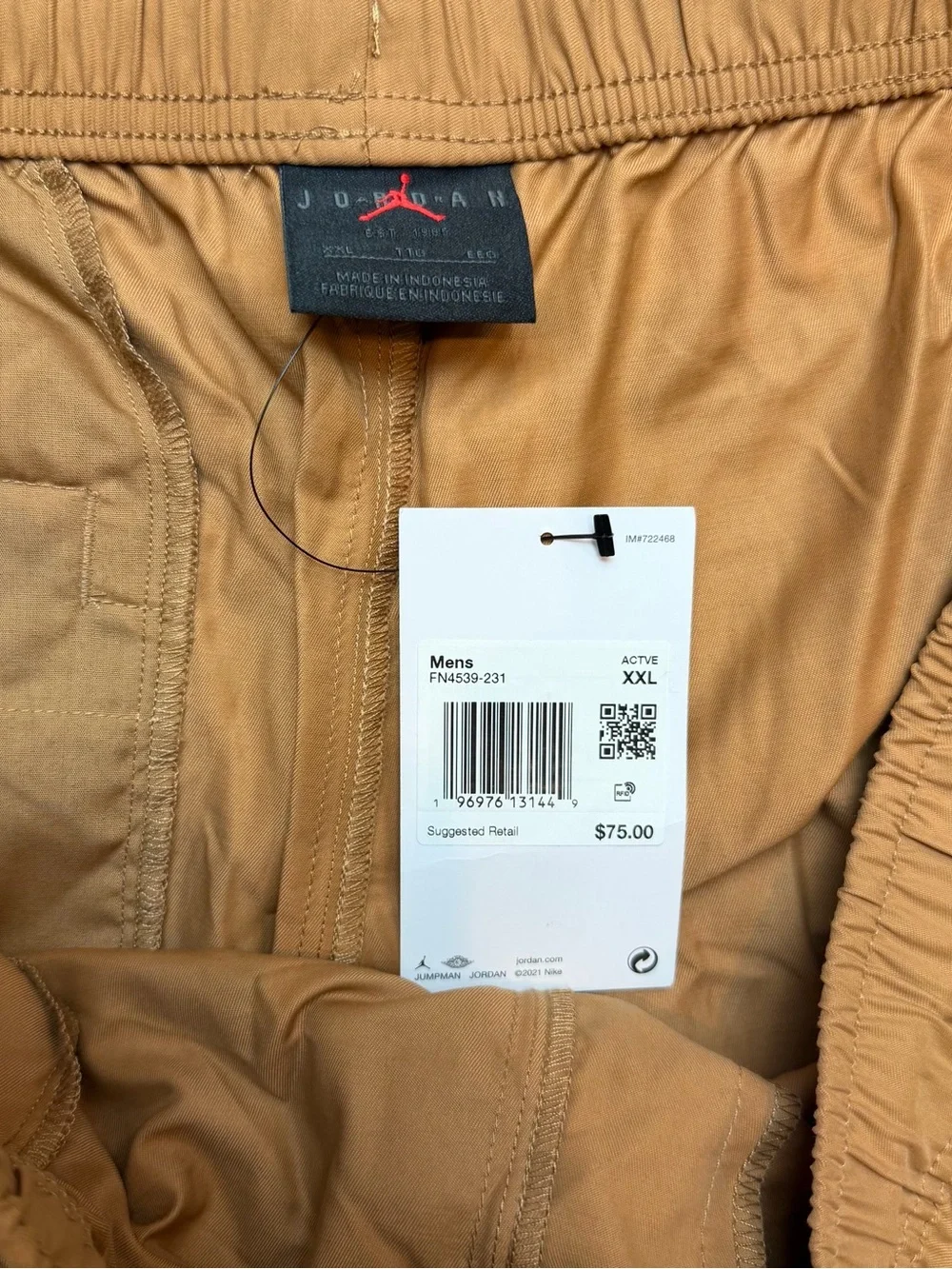 Nike Air Jordan Essentials Woven Cargo Pants Legend Brown FN4539-231 Men’s 2XL